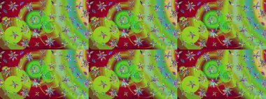 Raster illüstrasyonu. Küçük çiçekteki sevimli çiçek deseni. Güzel karalamalı çiçek desenli çizim. Güzel kumaş deseni.