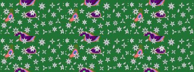 Güzel kumaş deseni. Güzel karalamalı çiçek desenli çizim. Küçük çiçekteki sevimli çiçek deseni. Raster illüstrasyonu.