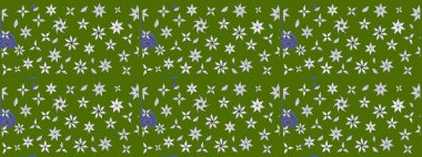 Raster illüstrasyonu. Yeşil ve nötr renklerde güzel bir tekstil. Suluboya çiçekli çiçek deseni.