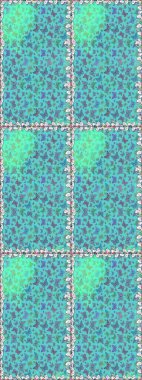 Tekrarlanan karalamalar. Mistik, semboller. Kusursuz renksiz desen. Mavi arkaplanda el çizimi.