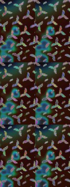 Snowflakes desen. Raster kar taneleri arka plan. Raster resim. Kar tanesi renkli desen. Renk arka plan üzerinde izole soyut kar taneleri ile düz tasarım.