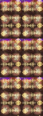 Raster illüstrasyonundaki çiçek desenli çizim. Kahverengi, bej ve mor renkte çiçekler.