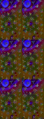 Şirin çiçekler. Çizgi çizimi kalıbı. Raster Moda kumaş deseni.