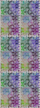 Raster illüstrasyonunda kusursuz çiçek deseni. Suluboya tarzında gri renkte çiçekler.