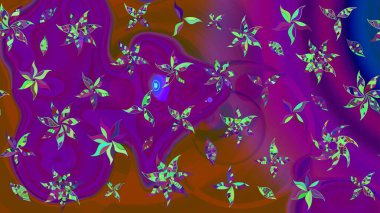 Robot resim. Küçük çiçekteki sevimli çiçek deseni. Raster illüstrasyonu.