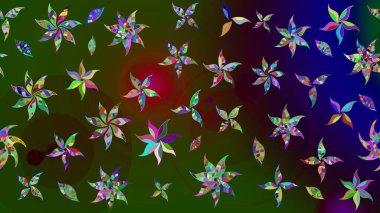 Çiçekli, yapraklı, çiçek desenli eskiz. El çizimi. Raster illüstrasyonu.