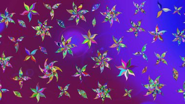 Raster çiçekli arka plan. Düz Çiçek Elementleri Tasarımı. Güzel kumaş deseni. Yazdır. Renkli Yaz Temalı eskiz kalıbı. Güzel çizim şekli..