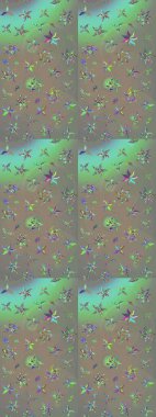 Sevimli çiçek raster deseni. Düz Çiçek Elementleri Tasarımı. Renkli Yaz Temalı eskiz kalıbı. Modaya uygun kumaş deseni.