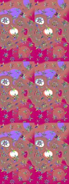 Nazik, narin çiçek arkaplanı. Pembe ve kahverengi renkte çiçekler. Raster çiçek desenli ve çiçekli..