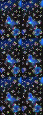 Güzel kumaş deseni. Renkli Bahar Teması eskiz kalıbı. Raster illüstrasyonundaki çiçek desenli çizim. Düz Çiçek Elementleri Tasarımı.