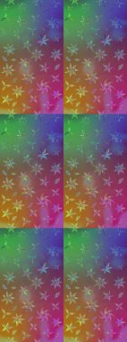 El çizimi çiçek unsurları olan soyut çizim raster deseni. Çiçekli ipek eşarp. Kahverengi ve mor üzerine kahverengi ve mor. 1950-1960 motifleri. Retro tekstil tasarım koleksiyonu.