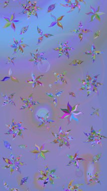 Düz Çiçek Elementleri Tasarımı. Renkli Bahar Teması eskiz kalıbı. Çiçek deseni. Raster çizimi. Güzel kumaş deseni..