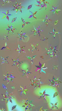 Raster deseni. Gri ve bej renklerde. Küçük çiçekteki sevimli çiçek deseni. Raster illüstrasyonu. Soyut çiçek çizim kalıbı arkaplanı.