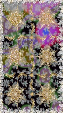 Gri renklerde, altın elementlerle kusursuz desen. Geleneksel oryantasyon süsü. Klasik klasik klasik arka plan. Klasik raster altın pürüzsüz desen.