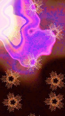 İllüstrasyon kar tanesi. Kışın sembolü. Güzel dekorasyon. Siyah, mor ve kahverengi renkli suluboya kar taneleri.