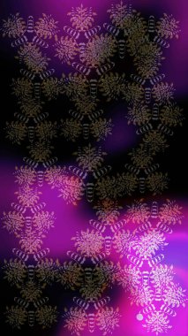 Siyah, mor ve kahverengi renkte kar tanesi süsü. Güzel süs eşyası. Kar tanesi süsü Raster illüstrasyonu. Kar taneleri izole edildi.