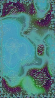 Mavi renklerde. Raster illüstrasyonu. Mavi renkte mavi papatya deseni.