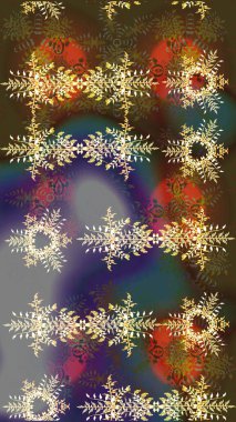 Kış kar taneleri, raster arka plan. Yüzey için tekrarlanan doku, ambalaj kağıdı, kahverengi, gri ve menekşe rengi kar tanesi.