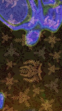 Raster illüstrasyon kar taneleri. Güzel dekorasyon. Kışın sembolü. Kahverengi, gri ve mor renkli suluboya kar taneleri.