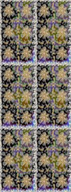 Altın rengi, kusursuz çizim. Senin tasarımın için, duvar kağıdı. Gri renklerde, altın çiçekli altın desenler. Raster geometrik arkaplanı.