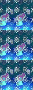 Raster. Düz Çiçek Elementleri Tasarımı. Renkli Bahar Teması Kusursuz Arkaplan.