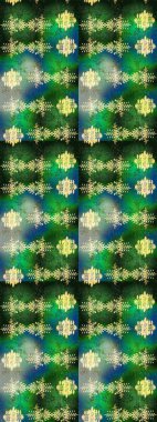 Yeşil, mavi ve gri renkte kar tanesi süsü. Güzel süs eşyası. Kar tanesi süsü Raster illüstrasyonu. Kar taneleri izole edildi.