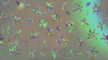 Gri ve bej renkli çiçekler. Çiçekli karalama şeklinde Raster çiçek deseni. Yumuşak, yaz çiçekli arka plan.