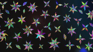 Gri ve mavi renkte çiçekler. Gri ve mavi renkte çiçek çizimi. Çiçek deseni. Raster illüstrasyonu. Şatafatlı bahar bahçesi dokusu.