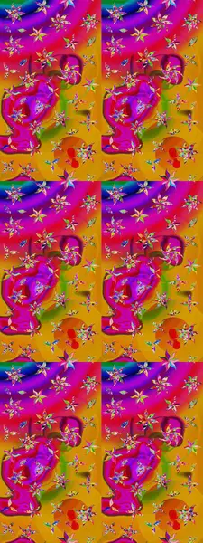 Raster illüstrasyonu. Güzel kumaş deseni. Zentangle soyut çiçekleri. Düz Çiçek Elementleri Tasarımı. Karalama çiçeği. Renkli Bahar Teması çizim şablonu.