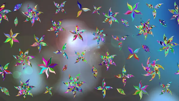 Tekstil tasarımı için mavi ve gri renkli geleneksel halk çiçekleri buketi. Üzerinde gelincikler ve vadi zambakları olan renkli çiçek desenli nakış..