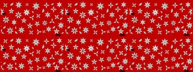 Raster illüstrasyonundaki çiçek desenli çizim. Düz Çiçek Elementleri Tasarımı. Renkli Bahar Teması eskiz kalıbı. Kırmızı ve nötr renkte çiçekler.