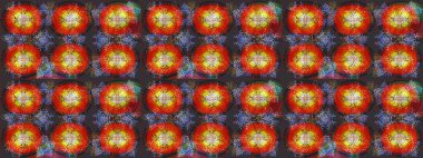 Raster kar taneleri arka plan. Kar tanesi renkli desen. Renk arka plan üzerinde izole soyut kar taneleri ile düz tasarım. Raster resim. Snowflakes desen.