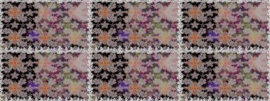 Güzel kumaş deseni. Raster illüstrasyonu. Gri renklerde. Raster illüstrasyonunda kusursuz çiçek deseni.