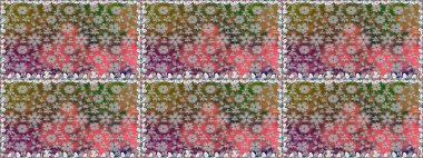 Kahverengi renkli çiçekler. Hediye ambalaj kağıdı, tebrik kartları, posterler ve pankart tasarımı. Raster düz çiçekleri pürüzsüz desen.