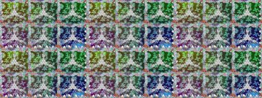 Suluboya, elle çizilmiş. Kusursuz bir arka plan modeli. Çiçekler yeşile. Raster stoku.