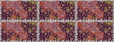 Duvar kağıdı, web sitesi arka planı, ambalaj kağıdı, davetiye, broşür, afiş veya web sitesi için kusursuz çiçek deseni kullanılabilir. Karalama elementleri. El çizimi Raster illüstrasyonu.