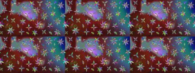 Karalama çiçekleri çizim kalıbı. Sanat ilham verici ve mavi tarzı çiçekler ve arkasında izler bırakıyor. Kahverengi ve mavi el çizimi desen. Raster deseni.