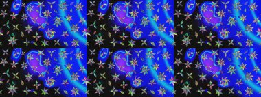 Renkli Yaz Temalı eskiz kalıbı. Çiçekli eskiz çizimi. Mavi ve gri renkte çiçekler. Düz Çiçek Elementleri Tasarımı.