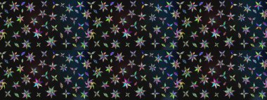 El çizimi. Raster illüstrasyonu. Çiçekli, yapraklı, çiçek desenli çizim..