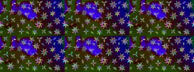 Çiçekli karalama şeklinde Raster çiçek deseni. Yumuşak, bahar çiçekli arka plan. Kahverengi ve yeşil renkte çiçekler.