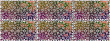 Çiçekli karalama şeklinde Raster çiçek deseni. Gri renkli çiçekler. Yumuşak, bahar çiçekli arka plan.