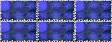 Düz Çiçek Elementleri Tasarımı. Raster illüstrasyonunda kusursuz çiçek deseni. Renkli Bahar Temalı Kusursuz Arkaplan. Mavi renkte çiçekler.