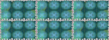 El çizimi. Çiçekli, yapraklı, çiçeksiz çiçek desenli. Raster illüstrasyonu.