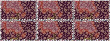 Soyut çiçek desensiz arkaplan. Raster deseni. Raster illüstrasyonu. Kahverengi renklerde. Küçük çiçekte sevimli çiçek deseni var..