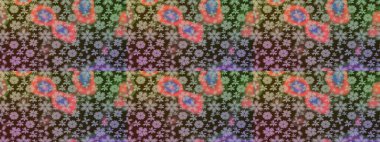 Çiçekli, yapraklı, çiçek desenli eskiz. El çizimi. Raster illüstrasyonu.