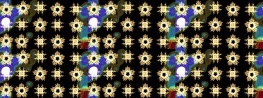 Renkli elementlerle Raster ilginç desen.