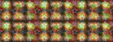 Renkli arka planda izole tatlı kar taneleri. Kahverengi, yeşil ve gri renkli kar taneleri. Raster illüstrasyonu.