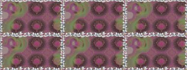 Kabile sanatı boho baskısı, klasik çiçek arkaplanı. Arkaplan dokusu, duvar kağıdı, kahverengi renkli çiçek teması. Soyut etnik raster pürüzsüz desen.