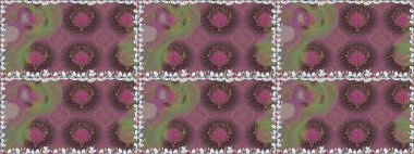 Kabile sanatı boho baskısı, klasik çiçek arkaplanı. Arkaplan dokusu, duvar kağıdı, kahverengi renkli çiçek teması. Soyut etnik raster pürüzsüz desen.