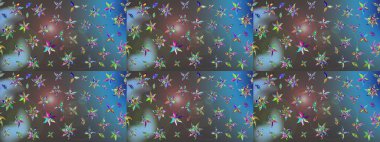 Motley illüstrasyonu. Küçük renkli çiçekler. Küçük çiçekte güzel bir desen. Moda baskıları için zarif bir şablon. Mavi ve gri çiçekli bahar çiçekleri.